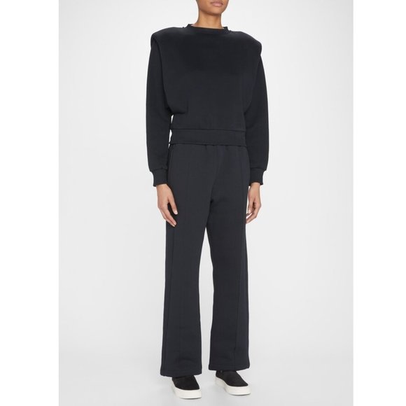 VAARA Elastic Flare-Leg Sweatpants 27" / Size XS / Black Pin Tuck Lounge Pants - Picture 2 of 12